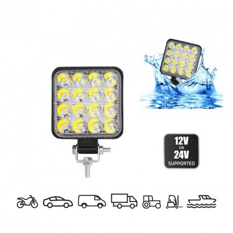 Faro lavoro 16 LED 48w mini supersottile 12/24v trattori rimorchio camion auto fuoristrada escavatori